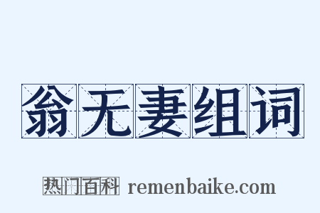 翁无妻组词是什么意思的图片